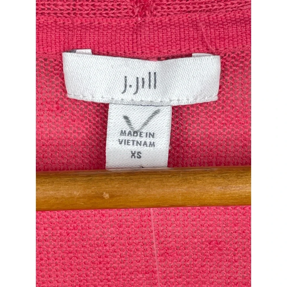 J. Jill Sweater Linen Blend Open Front Womens XS Pink Shrug Cardigan New NWT - Picture 4 of 11